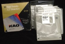 9 KAO (USA) 3.5' HIGH DENSITY- 1.4mb - DOUBLE SIDED DISCS  IBM OR MAC NEW in BOX picture