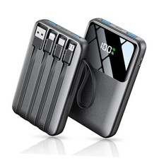 Power Bank Portable Charger with Built in Cable, 22.5W Fast 15000mAh Black picture