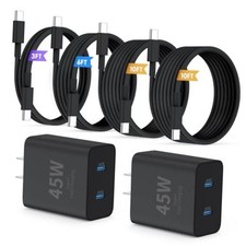 QZIIW Super Fast Samsung Charger Type C,45W Dual Port 3FT+6FT+10FT+10FT Black picture