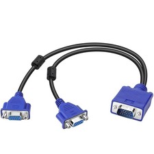 VGA Y-Splitter Male 2 Female Dual Monitor Adapter Cable for Duplication Screen picture