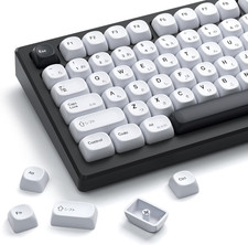 XVX PBT Keycaps - White Keycaps MOA Profile, Japanese Key Caps 75 60 100 Percent picture