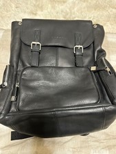 Bugatti Sartoria 100% Genuine Leather Black Backpack, Fits 15.6 Laptop BUG805102 picture
