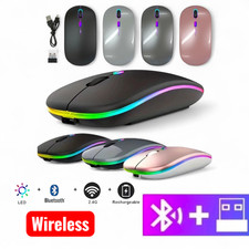 2.4GHz Wireless RGB Lighting Mouse Dual Mode BT Rechargeable for PC picture
