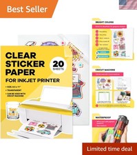 20 Sheet Pack of Biodegradable Clear Sticker Paper - Glossy for Inkjet Printing picture