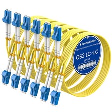 6 PCS 3M Yellow OS2 LC To LC Single Mode Fiber Patch Cable Duplex 9/125um picture