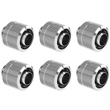 Dracaena.io 6-Pack G1/4 Soft Tube Compression Fitting, 3/8ID 5/8OD, Silver picture
