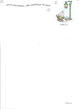 Ziggy & Fuzz Joy To The World Christmas Letter Stationery Paper -  9 sheets picture