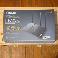 ASUS RT-AX55 Dual-Band WiFi 6 AX1800 Router, 4-Port Gigabit, Black picture
