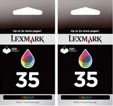 New Genuine Lexmark 35 2PK Ink Cartridges P Series P4330 P6350 X Series X5210 picture