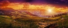 Landscape nature colorful mountains sky Custom Gaming Mat Desk picture