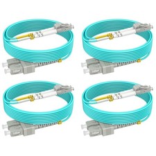 4 PCS OM4 SC LC Fiber Patch Cables Multimode MMF 6ft/2m Duplex LSZH 50/125m picture