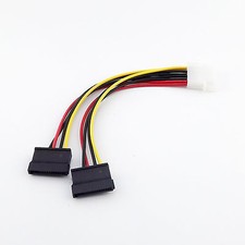 IDE Molex 4 Pin Male to 2 x SATA Female ATA Y Splitter HDD Power Adapter Cable picture