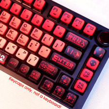Red Evangelion Asuka EVA02 PBT Keycap 125 Keys for Cherry MX Mechanical Keyboard picture