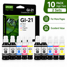 GREENCYCLE 10PK GI21 Replacement Ink Bottles for Canon MegaTank G4280 G1220 picture