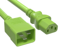 4ft IEC320 C20 to C13 Power Cord, 14AWG, 15A/250V, SJT, Green picture
