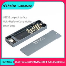 UnionSine Dual Protocol M2 NVMe NGFF SATA SSD Case 10Gbps HDD SSD Box to USB3.1 picture