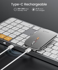 ProtoArc KM100-A Backlit Bluetooth Keyboard & Mouse, White/Silver picture