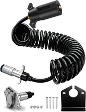 7 Pin to 6 Pin Trailer Adapter, 8FT Coiled Cord Tow Cable Kit picture