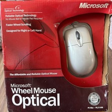 Vtg Microsoft Wheel Mouse Optical Mouse: PC/MAC USB PS2 (NEW SEALED)  picture