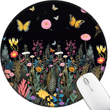 Butterfly Floral Round Mouse Pad, Small Mousepad for Laptop Desk | Mouse Mat for picture