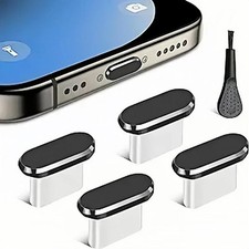 USB C Dust Plug 4pcs Charging Port Cover with Cleaning Brush Caps picture