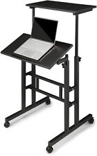 Magshion Mobile Standing Desk Height Adjustable Stand Up Laptop Black  picture