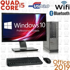 Dell Desktop Computer QUAD CORE i5 16GB RAM 2TB 512GB SSD WINDOWS 10 PC 24