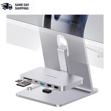 Elegant Aluminum iMac 6-in-1 USB C Hub: Fast 10Gbps Ports & Card Reader Included picture