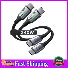 Short USB C Cable 1ft 2-Pack 240W USBC to USBC Fast Charging Cable Braided Ch... picture