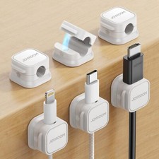 6 Pack Magnetic Cable Clips [Cable Smooth Adjustable] Cord Holder Under Desk ... picture