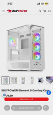 iBUYPOWER Element 9 ATX Mid White Tempered Glass ARGB USB-C Front Ports picture