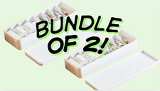 2 piece Cable Organizer Box with Wire Ties, Plastic Cord Storage Box with Lid picture