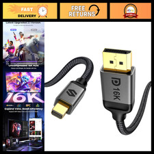16K Mini DisplayPort to DisplayPort 2.1 Cable, 10FT, 60Hz High-Speed Video Cable picture