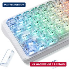 Ice Clear Keycaps Set, 126 Keys Transparent Shine Through Keycap, ASA Profile Ke picture