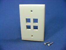Leviton Almond Large Midway 1-Gang Quickport 4-Port Wallplate Cover 41091-4AN picture