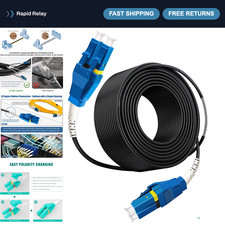 50ft Outdoor Armored Fiber Patch Cable LC to LC, Single Mode Duplex, 9/125um, LS picture