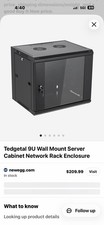 Tedgetal 9U Wall Mount Server Cabinet Network Rack Enclosure NEW picture