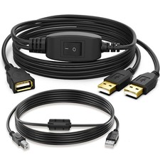 Herfair Printer Splitter for Two Computers USB A Bundled Cable, Black  picture
