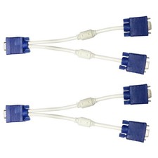 Reusable Vga Splitter 1 to 2 Video Amplifier Cable for Monitor and TV Adapter picture