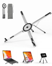 Viozon Portable Laptop Stand for Desk, Foldable Adjustable Computer silver picture