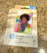 HP Sprocket ZINK Sticky-Back Glossy Photo Paper 2.3x3.4 in, 20 Sheets picture