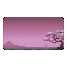 Pink Sakura Sunset Desk Mat | Cherry Blossom Mouse Pad picture