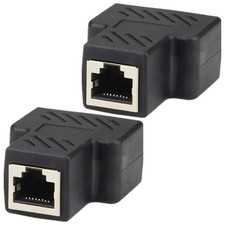 2Pcs Durable Network Adapter Practical Connector for Computer Black Reusable picture