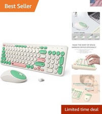 Silence Meets Style: Cute Typewriter Keyboard & Mouse Set with Auto Sleep Mode picture