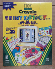 IBM's Crayola Print Factory (PC, 1998) - New / Sealed Big Box picture