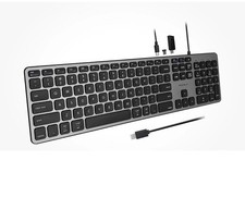 Macally UCZKEYHUBACSG USB C Wired Keyboard With USB A And USB C Hub Space Gray picture
