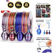 Silk PLA 3D Printer Filament Bundle, Shiny Multicolor Rainbow PLA Filament 1.... picture