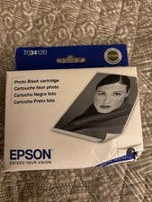 New Genuine Epson 34 T0341 Photo Black Ink Cartridge, Expired 01/2010 picture