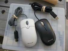 2x Microsoft Basic Optical Mouse USB Wheel Mouse Black & White ~  picture