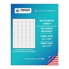 Premium Label Supply White Barcode Labels 1.5